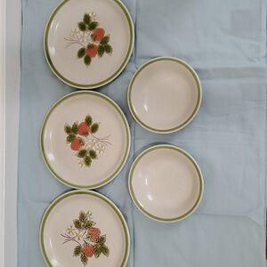Vintage Spring Collection Stoneware Strawberry Patch dishes